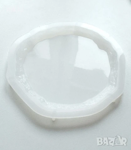 13 см плитка чиния подложка поднос основа кръг силиконов молд форма фондан шоколад гипс смола декор, снимка 2 - Форми - 51371693