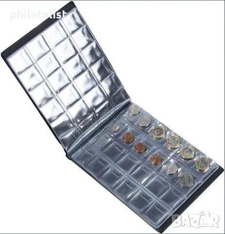 Класьор ELEGANT за 240 монети до 29 мм с 10 листа , черен , снимка 7 - Нумизматика и бонистика - 51360131