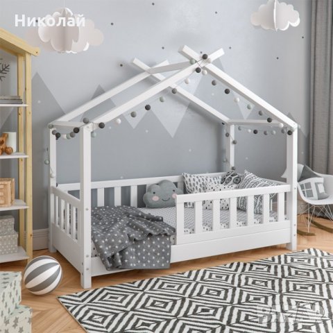 Легло Къщичка - Индиански Тип НОВО! Монтесори, снимка 1 - Мебели за детската стая - 33936941