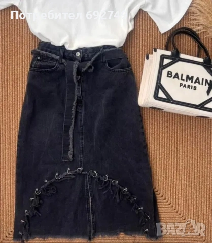 Черна дънкова пола