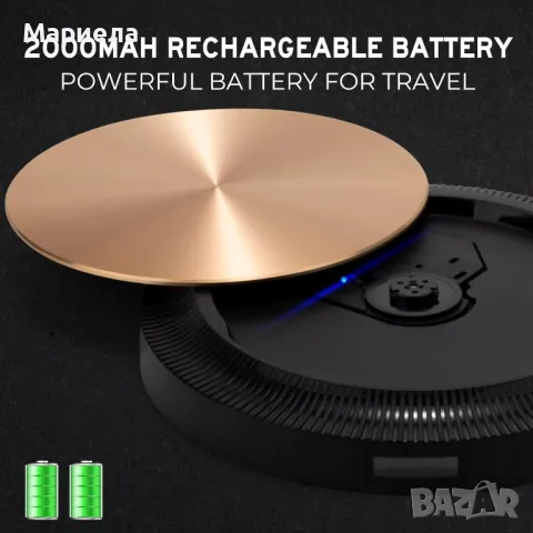 Преносим CD плейър с Bluetooth / 2000mAh / OLED екран / Компактен CD плейър, снимка 3 - Други - 49461514