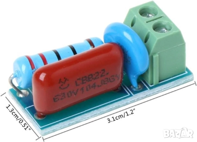 RC филтър модул - защита за релета и тиристори до 1000W, снимка 5 - Друга електроника - 51493209