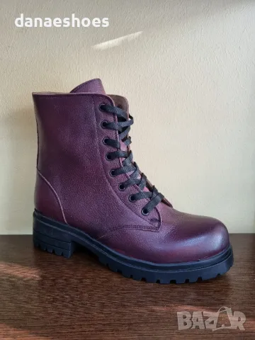 Дамски боти с цип и връзки от естествена кожа , снимка 5 - Дамски боти - 47771403