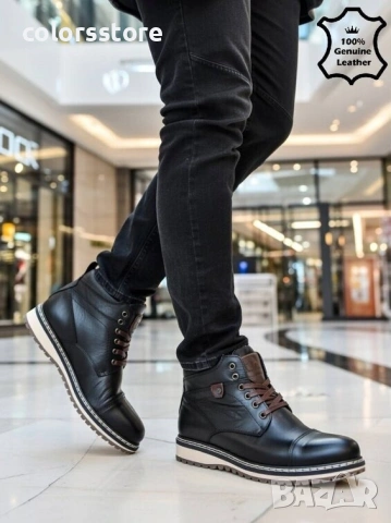 Мъжки боти - черна ЕСТЕСТВЕНА кожа - 2885 