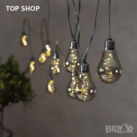 LED СВЕТЕЩА ВЕРИГА LIVARNO 10 крушки, 5 светодиода вътре в тях, снимка 2 - Лед осветление - 49157130