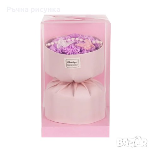 Луксозен букет от вечни цветя с декорация в подаръчна кутия., снимка 1 - Декорация за дома - 41946126