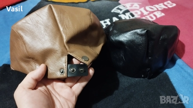 Кожени каскети в 2 цвята, снимка 5 - Шапки - 52886219