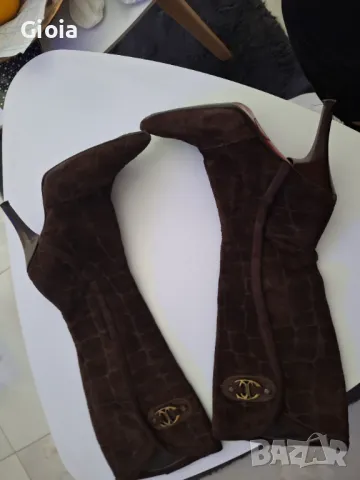 Just Cavalli ботуши естествена кожа и велур, снимка 2 - Дамски ботуши - 48653364