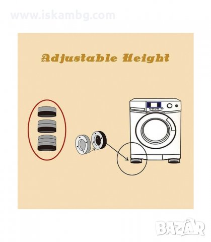 КОМПЛЕКТ ОТ 4 БРОЯ АНТИВИБРАЦИОННИ ПОДЛОЖКИ ЗА ПЕРАЛНЯ SLIPSTOP - КОД 3219, снимка 4 - Други стоки за дома - 33886509