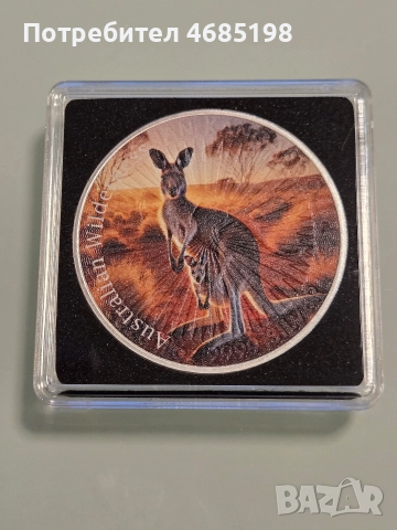 Сребърна лимитирана инвестиционна монета Кенгуру 1 oZ, снимка 2 - Колекции - 52821052