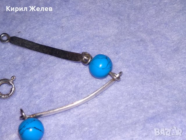 ДИЗАЙНЕРСКА МАРКОВА СРЕБЪРНА ГРИВНА с ЕСТЕСТВЕН ШЛИФОВАН ТЮРКОАЗ СРЕБРО 925 - ЧАСТ от КОМПЛЕКТ 38888, снимка 15 - Гривни - 41741060
