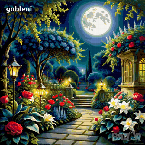 гоблен "ЛУННА ГРАДИНА" Д 46; размери /42*42/см.; 42 цвята (ДМЦ); 76лв., снимка 2 - Гоблени - 44571266