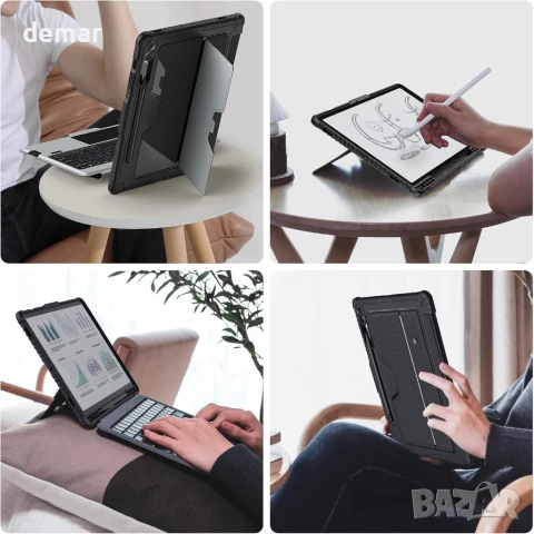 Калъф с клавиатура Nillkin за Samsung Galaxy Tab S9+, подсветка/тъчпад, снимка 4 - Калъфи, кейсове - 50913632