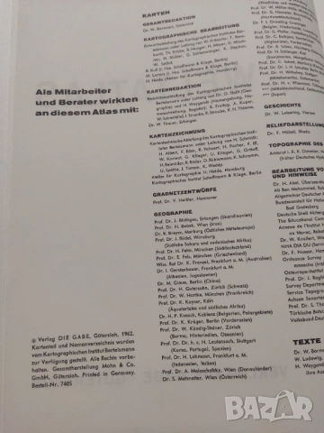 Атлас на света-старо немско издание 1962г - 320стр., снимка 2 - Колекции - 53079144