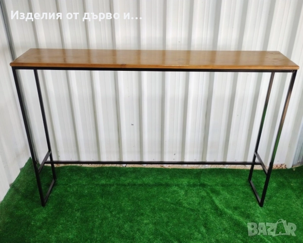метална бар маса с дървен плот в наличност , снимка 4 - Маси - 52419225