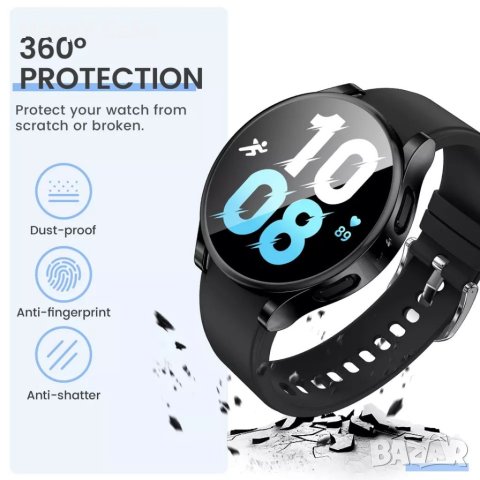 Samsung Galaxy Watch 4 5 5 Pro 40 44 45 mm. / TPU силиконов мек кейс с протектор, снимка 8 - Смарт гривни - 41124867