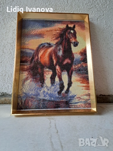 Диамантен гоблен кон-готов и рамкиран