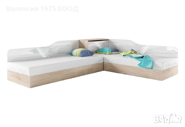 Ъглови легла с ракла Сити 2001 сонома, орех или комбинация бяло/ арвен, снимка 12 - Спални и легла - 18797310