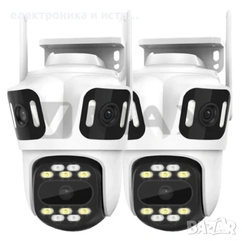 2 броя тройна камера с три обектива за външен монтаж - ICsee 9MP