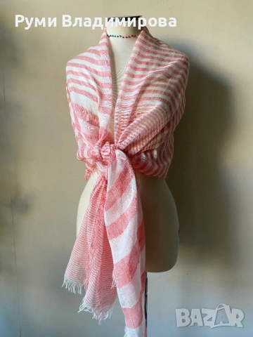 Шал с лен/ различни видове, снимка 11 - Шалове - 45423454