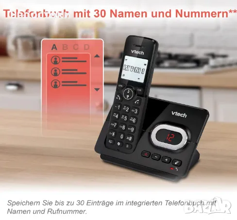 Безжичен телефон VTech CS2051 с 2 слушалки и телефонен секретар, снимка 3 - Стационарни телефони и факсове - 47335812