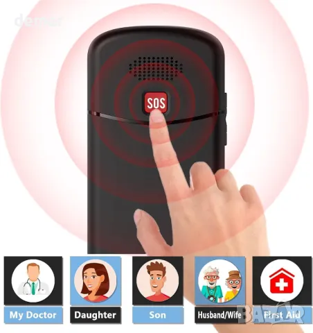 Tosaju мобилен телефон 4G с големи бутони, за възрастни, отключен, SOS бутон, снимка 5 - Телефони с две сим карти - 49793383