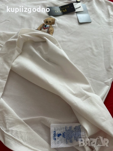 Polo Ralph Lauren Bear дамска бяла тениска мече, снимка 3 - Тениски - 53702061