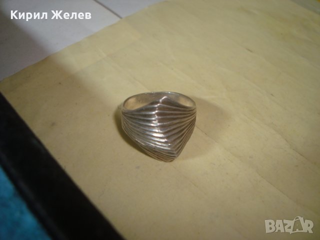 СТАР СРЕБЪРЕН РЕЛЕФЕН АРТ ДЕКО ПРЪСТЕН ОКСИДИРАНО СРЕБРО 925 МАЙСТОРСКИ ВИНТИДЖ КЛАСИКА МОДЕЛ 25797 , снимка 11 - Пръстени - 35747939