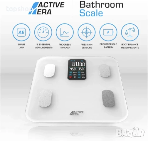 НОВА, ТЕСТВАНА Active Era® умен кантар с Bluetooth и приложение, литиева вградена батерия..., снимка 6 - Други - 50577308