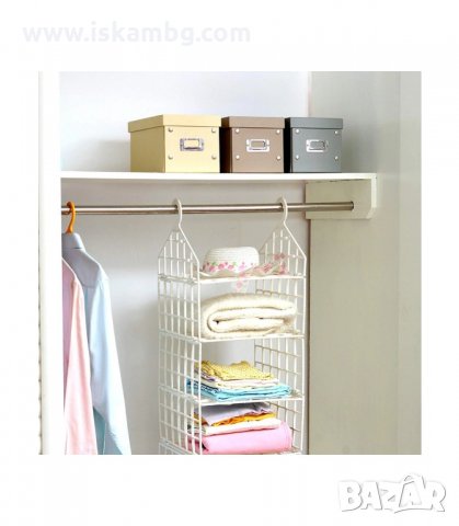 ВЕРТИКАЛЕН СГЪВАЕМ ОРГАНАЙЗЕР ЗА ГАРДЕРОБ С РАФТОВЕ ЗА ДРЕХИ - код 2989, снимка 3 - Органайзери - 33904252