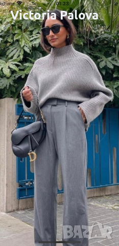 Разкошен пуловер кроп цвят olive , снимка 14 - Блузи с дълъг ръкав и пуловери - 44687054