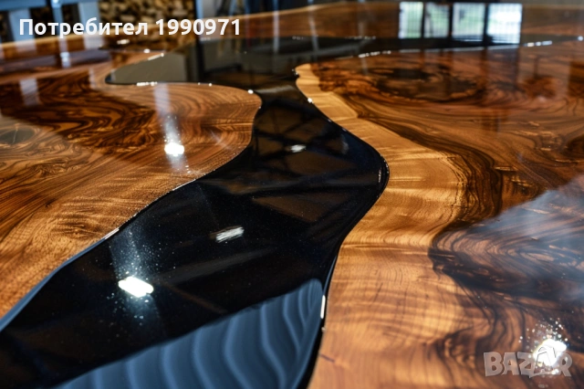 Маса от уникален дървен материал и смола ръчка изработка по поръчка, снимка 3 - Маси - 53729126