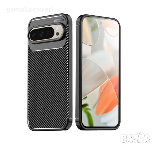 Google Pixel 9 / 9 Pro / 9A / 9 Pro XL -Удароустойчив Кейс Гръб CARBON, снимка 1