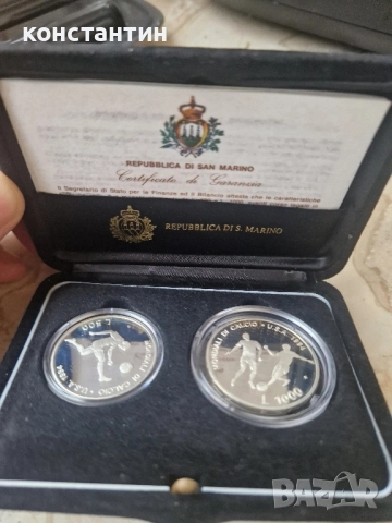 сребърни монети световното по футбол в САЩ 1994г, снимка 3 - Нумизматика и бонистика - 52343252