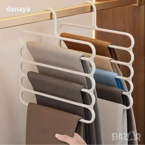 5368 Практична закачалка за панталони и поли на 5 нива, снимка 2 - Органайзери - 47690081