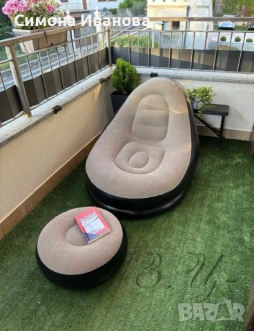 Надуваемо кресло + табуретка (НОВИ)