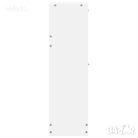 vidaXL Бял дървен шкаф за обувки с 2 отделения, снимка 5 - Шкафове - 56146357