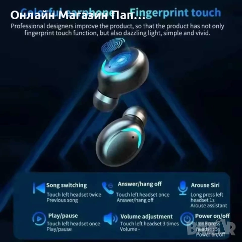 TWS F9-5 Безжични Bluetooth 5.3 Слушалки Черни, снимка 4 - Безжични слушалки - 53389095