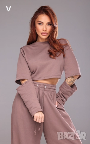 Дамски сет комплект Christine Fashion топ + широк панталон висока талия екип Recharge Junona , снимка 13 - Комплекти - 51363952