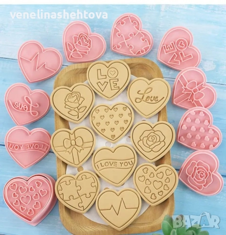 10 броя сърца сърце Love пластмасови резци резец печат за тесто бисквитки фондан декорация торта 