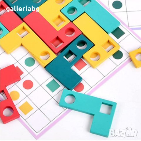 Дървена игра - пъзел тип тетрис, снимка 2 - Игри и пъзели - 34993264
