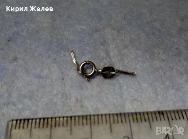 СТАРА СРЕБЪРНА ЗАКОПЧАЛКА СРЕБРО 925 с БЯЛА ПОЗЛАТА КАРАБИНКА За ВЕРИЖКА ГРИВНА КОЛИЕ СИНДЖИР 49907, снимка 5 - Други - 49517899