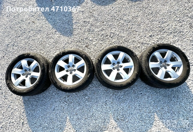Оригинални джанти от Audi A6,A7, 5x112 ET25, 7J с гуми 235/55, снимка 2 - Гуми и джанти - 53843684