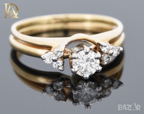 Нов Златен Пръстен с 0.44кт Естествени Брилянти , снимка 6 - Пръстени - 40073892