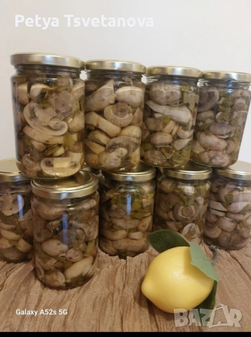 Маринована гъба печурка с тиквички, чиста и бланширана, снимка 2 - Домашни продукти - 52937431