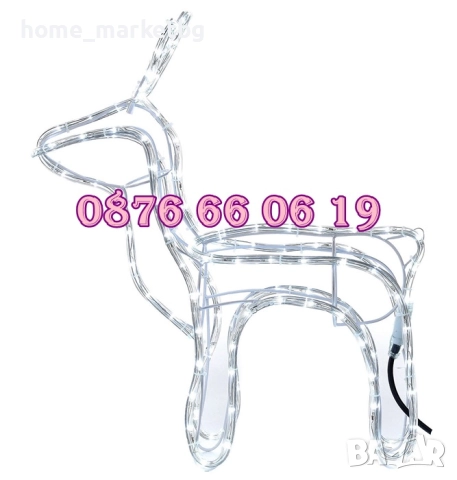 Коледен светещ елен, коледна украса, студено бяла светлина, снимка 2 - Декорация за дома - 52428705