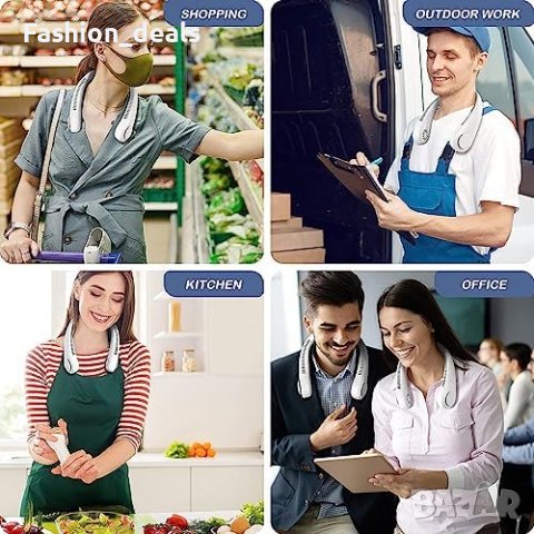 Нов Тих Личен Вентилатор за Врат, 3 Скорости, Топ Охлаждане, Стилен Дизайн, снимка 5 - Друга електроника - 42563978