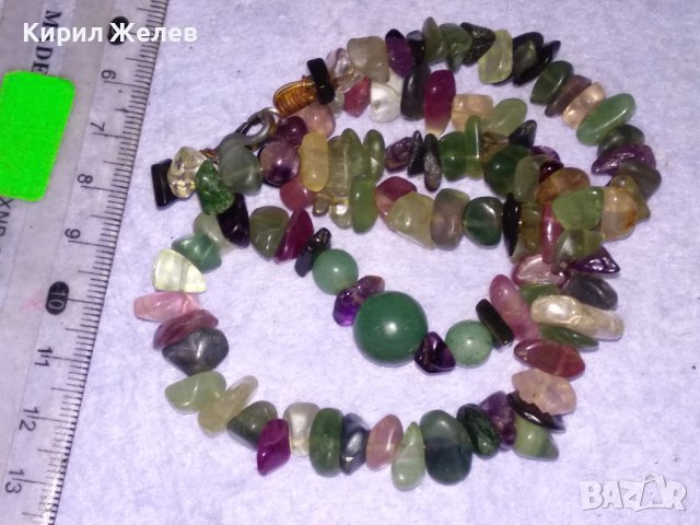 РАЗКОШНО СКЪПОЦЕННО РЕТРО АРТ КОЛИЕ от НАТУРАЛНИ КАМЪНИ НЕФРИТ АМЕТИСТ КВАРЦ ПЛАНИНСКИ КРИСТАЛ 26388, снимка 4 - Колиета, медальони, синджири - 41389428