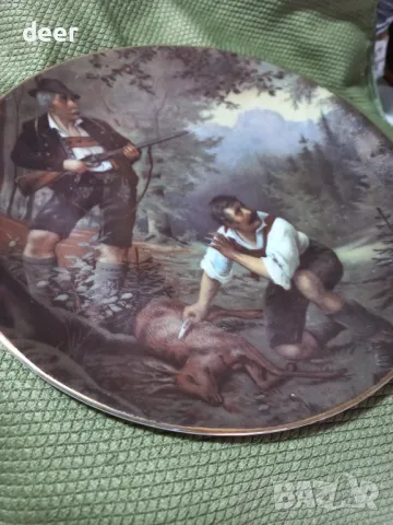 Порцеланова чиния с ловен сюжет, снимка 6 - Колекции - 41504814