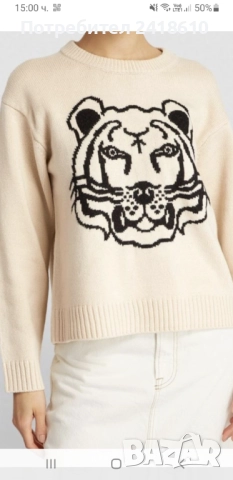 KENZO Paris Wool / Knit Womens Size  M  ОРИГИНАЛ! Дамски Пуловер !, снимка 18 - Блузи с дълъг ръкав и пуловери - 52682893